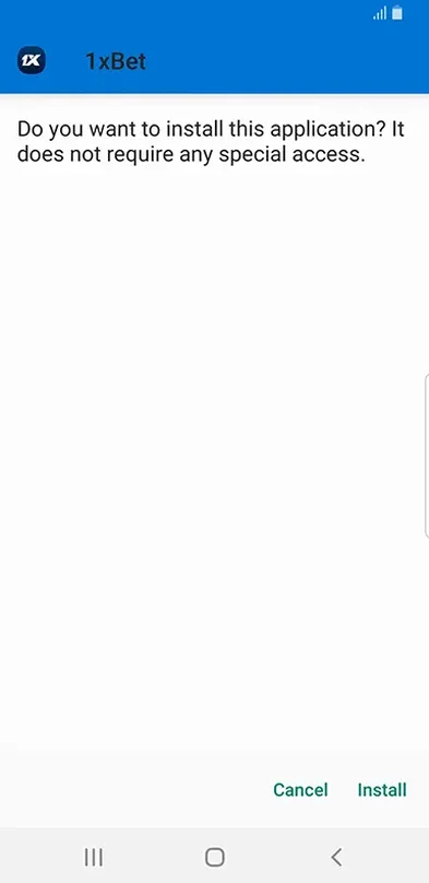 Android asks to confirm the installation of the operator APK